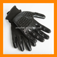 ZMH303 Horse Deshedding Brush Tool Pet Hair Remover Glove, Black Cat Dog Pet Grooming Glove For Animal Shedding